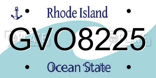GVO8225 Rhode Island License Plate