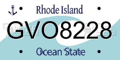 GVO8228 Rhode Island License Plate