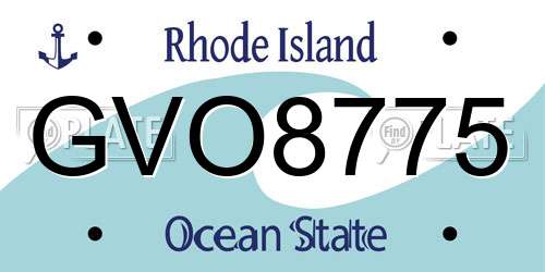 GVO8775 Rhode Island License Plate