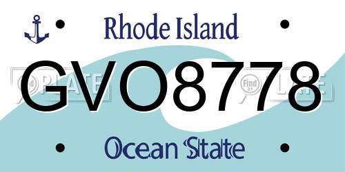 GVO8778 Rhode Island License Plate