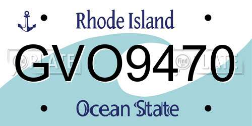 GVO9470 Rhode Island License Plate