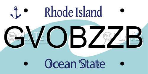 GVOBZZB Rhode Island License Plate