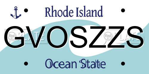 GVOSZZS Rhode Island License Plate