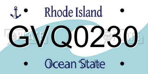 GVQ0230 Rhode Island License Plate