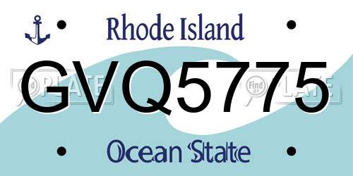 GVQ5775 Rhode Island License Plate