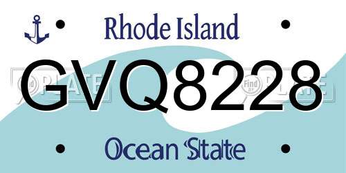 GVQ8228 Rhode Island License Plate