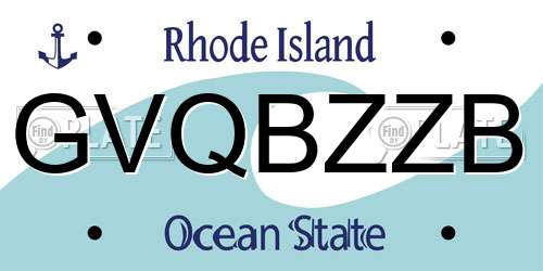 GVQBZZB Rhode Island License Plate