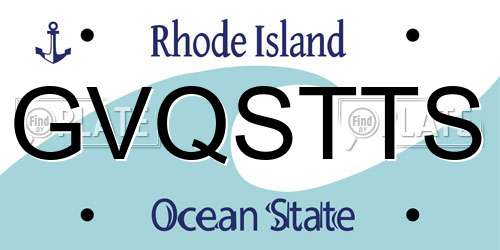 GVQSTTS Rhode Island License Plate
