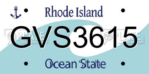 GVS3615 Rhode Island License Plate