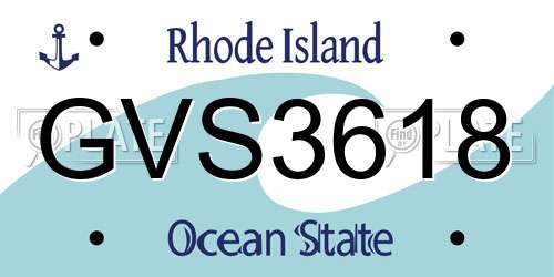 GVS3618 Rhode Island License Plate