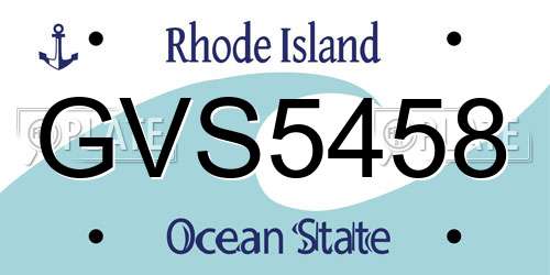GVS5458 Rhode Island License Plate