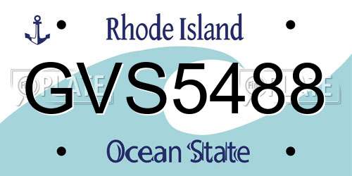 GVS5488 Rhode Island License Plate