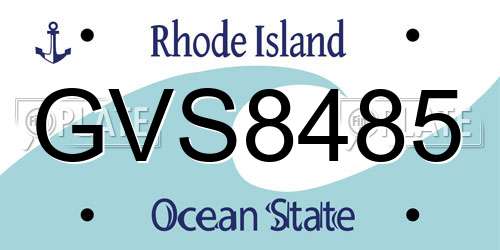 GVS8485 Rhode Island License Plate