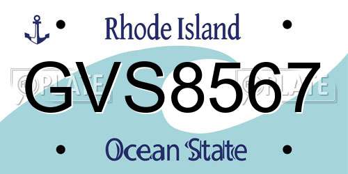 GVS8567 Rhode Island License Plate