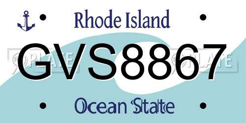 GVS8867 Rhode Island License Plate