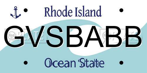 GVSBABB Rhode Island License Plate