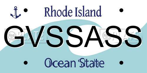 GVSSASS Rhode Island License Plate