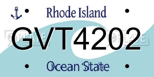 GVT4202 Rhode Island License Plate