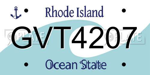 GVT4207 Rhode Island License Plate