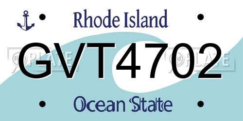 GVT4702 Rhode Island License Plate