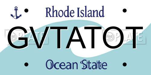 GVTATOT Rhode Island License Plate