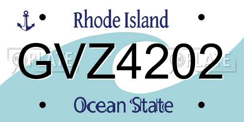GVZ4202 Rhode Island License Plate