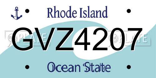 GVZ4207 Rhode Island License Plate
