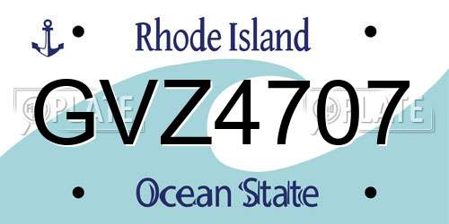 GVZ4707 Rhode Island License Plate