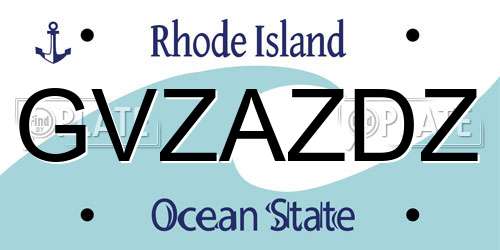 GVZAZDZ Rhode Island License Plate