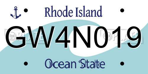 GW4N019 Rhode Island License Plate