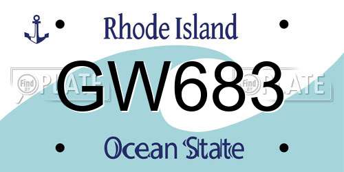 GW683 Rhode Island License Plate
