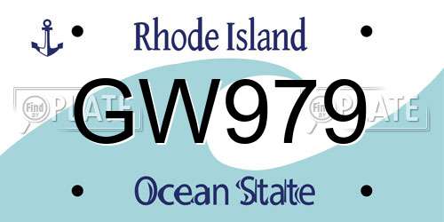 GW979 Rhode Island License Plate