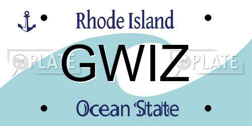 GWIZ Rhode Island License Plate