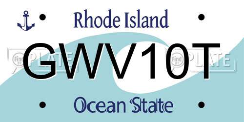 GWV10T Rhode Island License Plate
