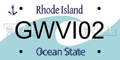 GWVI02 Rhode Island License Plate