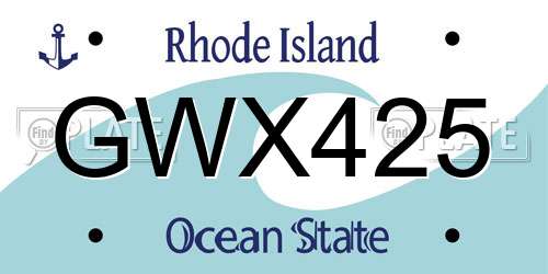 GWX425 Rhode Island License Plate