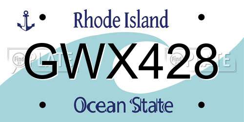 GWX428 Rhode Island License Plate