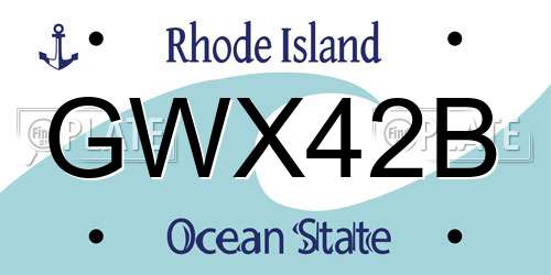 GWX42B Rhode Island License Plate