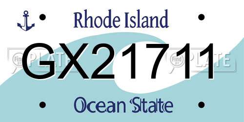 GX21711 Rhode Island License Plate