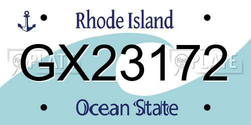 GX23172 Rhode Island License Plate