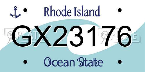 GX23176 Rhode Island License Plate