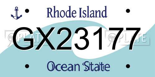 GX23177 Rhode Island License Plate
