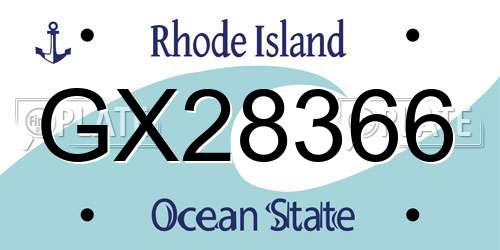GX28366 Rhode Island License Plate
