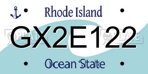 GX2E122 Rhode Island License Plate