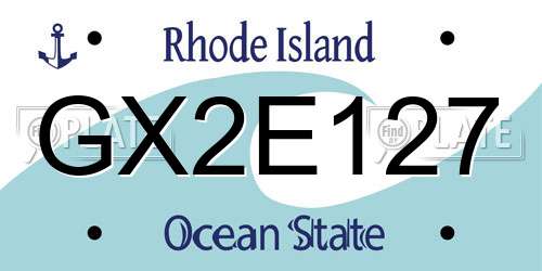 GX2E127 Rhode Island License Plate