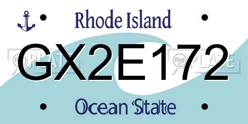 GX2E172 Rhode Island License Plate