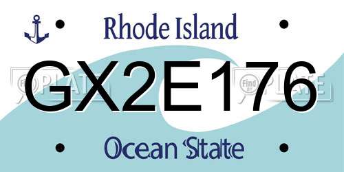 GX2E176 Rhode Island License Plate