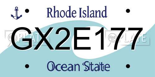 GX2E177 Rhode Island License Plate