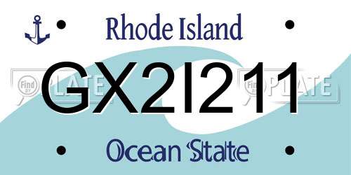 GX2I211 Rhode Island License Plate