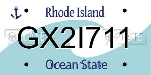 GX2I711 Rhode Island License Plate